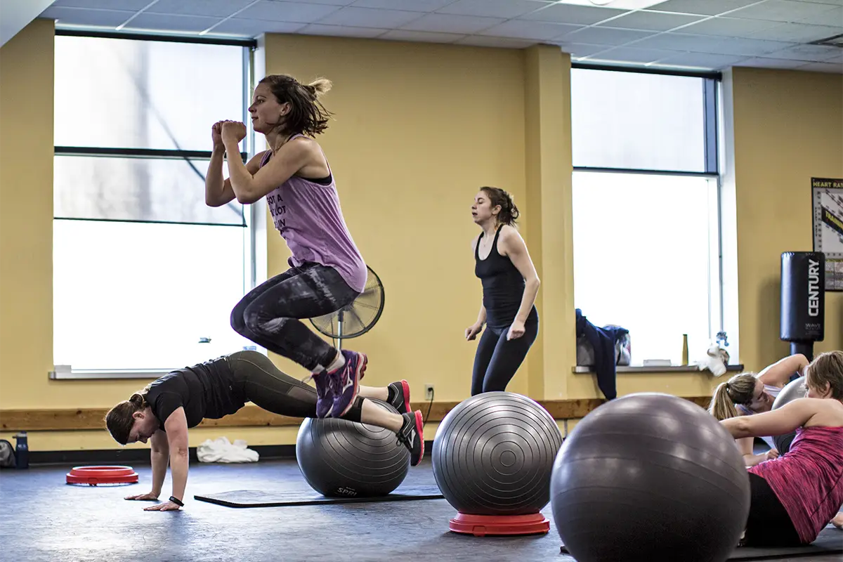 a group fitness class